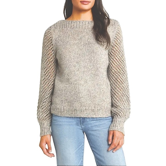 TOMMY BAHAMA Shimmer Balloon Sleeve Sweater in Silver - Picture 3 of 4